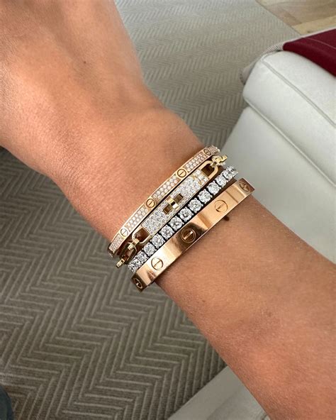 cartier love bracelet stacking ideas
